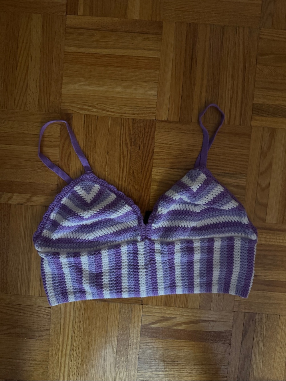 H&M Purple and White Crochet Bralette